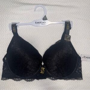 NWT Bebe Elegant Black Lace Bra SIZE 38D